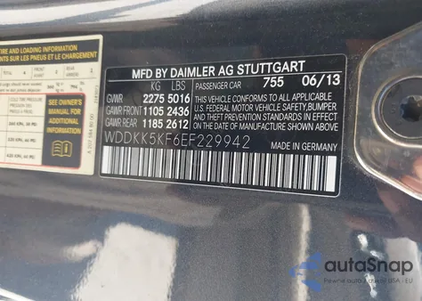 2014 Mercedes-Benz E 350 from USA, damaged, VIN WDDKK5KF6EF229942